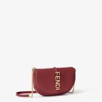 FENDI Fendigraphy Wallet on Chain Burgundy leather wallet - Image 2